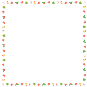 クリスマスの正方形フレーム素材のフリーイラスト Clip art of xmas square frame