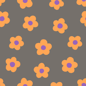ハロウィンカラーの花柄のパターン素材のフリーイラスト Clip art of halloween flower pattern