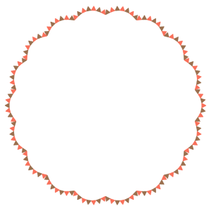 バレンタインカラーのガーランドの丸フレーム素材のフリーイラスト Clip art of valentine's-day garland circle frame