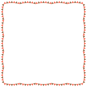 バレンタインカラーのガーランドの正方形フレーム素材のフリーイラスト Clip art of valentine's-day garland square frame