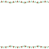 チョコミントカラーのガーランドの映像フレーム素材のフリーイラスト Clip art of chocomint garland video frame