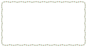 チョコミントカラーのガーランドの映像フレーム素材のフリーイラスト Clip art of chocomint garland video frame
