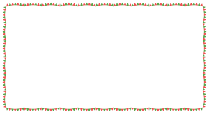 クリスマスカラーのガーランドの映像フレーム素材のフリーイラスト Clip art of christmas garland video frame