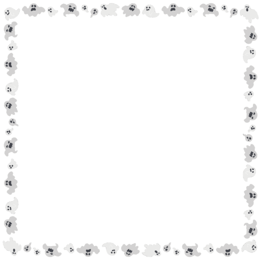 ハロウィンおばけの正方形フレーム素材