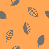 ハロウィンカラーの葉っぱ柄のパターン素材