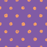 ハロウィンカラーの水玉模様のパターン素材のフリーイラスト Clip art of halloween polka-dot pattern