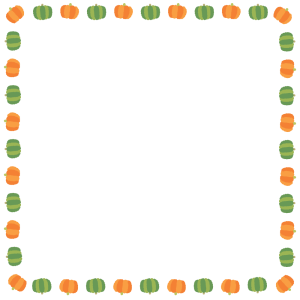 カボチャの正方形フレーム素材のフリーイラスト Clip art of pumpkin square frame