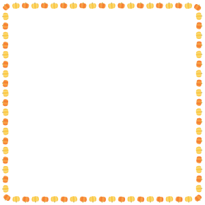 カボチャの正方形フレーム素材のフリーイラスト Clip art of pumpkin square frame