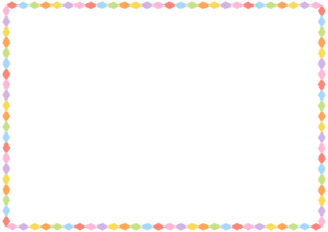 ひし形のフレーム素材のフリーイラスト Clip art of rhombus paper frame