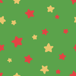 クリスマスカラーの星柄のパターン素材のフリーイラスト Clip art of star pattern