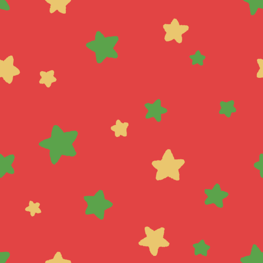 クリスマスカラーの星柄のパターン素材