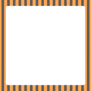 ハロウィンカラーのストライプのフレーム素材のフリーイラスト Clip art of halloween stripes paper frame