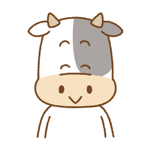 ウシのキャラクターのフリーイラスト Clip art of cow character
