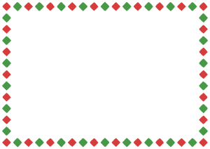 クリスマスカラーの四角形のフレーム素材のフリーイラスト Clip art of christmas quadrilateral paper frame