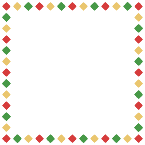 クリスマスカラーの四角形の正方形フレーム素材のフリーイラスト Clip art of christmas quadrilateral square frame