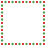 クリスマスカラーの四角形の正方形フレーム素材のフリーイラスト Clip art of christmas quadrilateral square frame