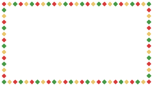クリスマスカラーの四角形の映像フレーム素材のフリーイラスト Clip art of christmas quadrilateral video frame