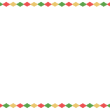 クリスマスカラーのひし形のフレーム素材のフリーイラスト Clip art of christmas rhombus paper frame