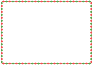 クリスマスカラーのひし形のフレーム素材のフリーイラスト Clip art of christmas rhombus paper frame
