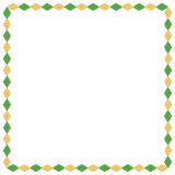 クリスマスカラーのひし形の正方形フレーム素材のフリーイラスト Clip art of christmas rhombus square frame