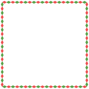 クリスマスカラーのひし形の正方形フレーム素材のフリーイラスト Clip art of christmas rhombus square frame