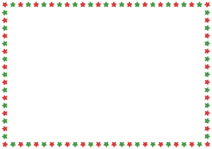 クリスマスカラーの星のフレーム素材のフリーイラスト Clip art of christmas star paper frame