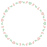 キャンディケインの丸フレーム素材のフリーイラスト Clip art of candycane circle frame