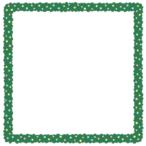 クリスマスリースの正方形フレーム素材のフリーイラスト Clip art of christmas-wreath square frame