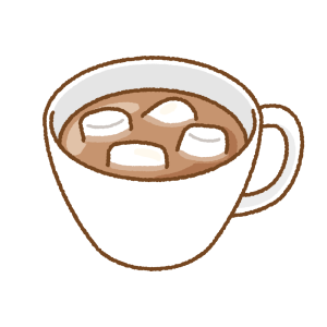 マシュマロ入りココアのフリーイラスト Clip art of cocoa hot-chocolate marshmallow