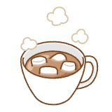 マシュマロ入りココアのフリーイラスト Clip art of cocoa hot-chocolate marshmallow