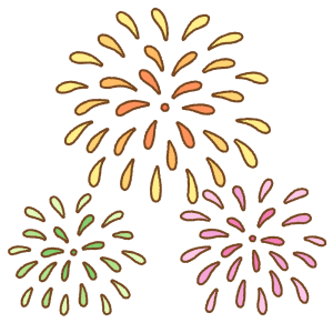 花火のフリーイラスト Clip art of fireworks