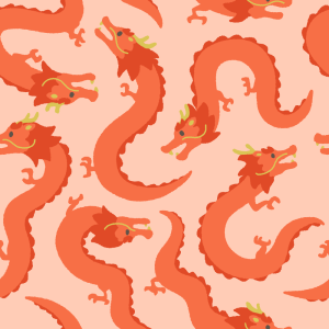 龍のパターン素材のフリーイラスト Clip art of ryuu pattern
