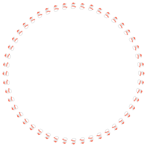 雪だるまの丸フレーム素材のフリーイラスト Clip art of snowman circle frame