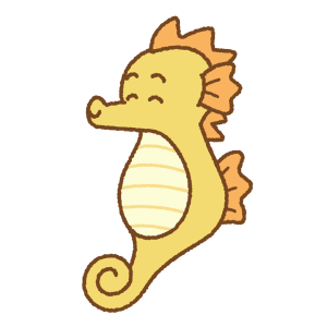 タツノオトシゴのキャラクターのフリーイラスト Clip art of seahorse character