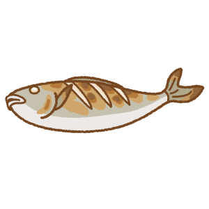 焼き魚のフリーイラスト Clip art of grilled fish