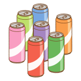 ロング缶のジュースのフリーイラスト Clip art of long canned-juice