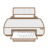 プリンターのフリーイラスト Clip art of inkjet-printer
