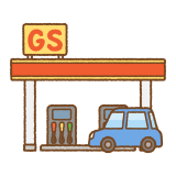 ガソリンスタンドのフリーイラスト Clip art of gas-station