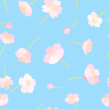 桜の花のパターン素材のフリーイラスト Clip art of sakura pattern