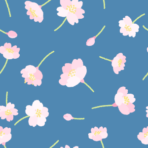 桜の花のパターン素材のフリーイラスト Clip art of sakura pattern