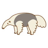 アリクイのフリーイラスト Clip art of anteater