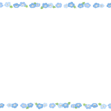 ネモフィラのフレーム素材のフリーイラスト Clip art of nemophila paper frame