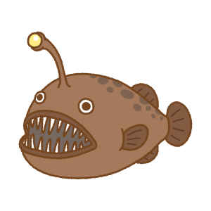 チョウチンアンコウのフリーイラスト Clip art of football-fish