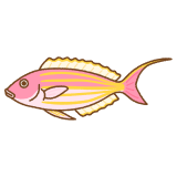 イトヨリダイのフリーイラスト Clip art of golden-threadfin-bream