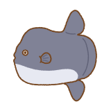 ウシマンボウのフリーイラスト Clip art of giant-sunfish