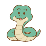 ヘビのキャラクターのフリーイラスト Clip art of snake character