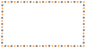 ハロウィンカラーのトランプ柄の映像フレーム素材のフリーイラスト Clip art of halloween trump video frame