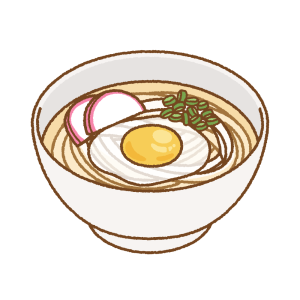 月見うどんのフリーイラスト Clip art of tsukimi-udon