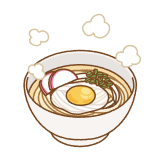 月見うどんのフリーイラスト Clip art of tsukimi-udon