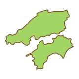 中国・四国地方の地図のイラスト